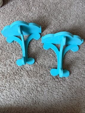 Pottery Barn Kids Aqua Decorative Wall Bracket Pair